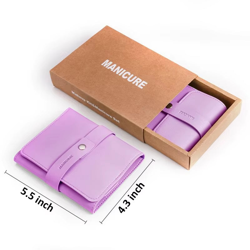 Professional Manicure Set 12/16 Pcs Full Function Kit Stainless Steel Pedicure Sets with Leather Portable Case Idea Gift